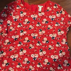 Red floral shirt